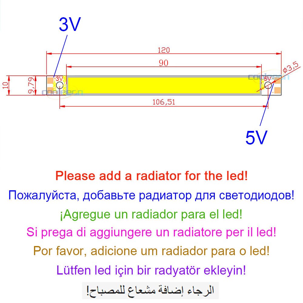 Battery USB Powered COB LED Strip Light