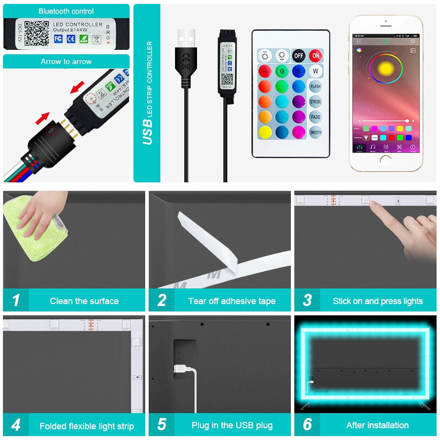 USB LED strip Light RGB Wifi USB Infrared Bluetooth