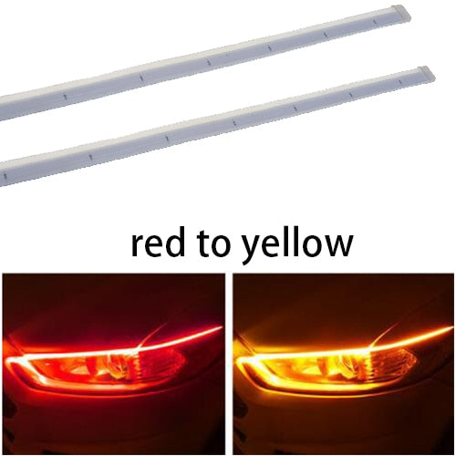 2pieces/lot LED DRL Car Daytime Running Light Flexible Waterproof Strip Auto
