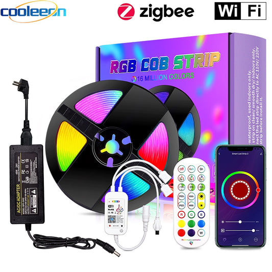 Wifi RGB COB LED Strip Light Kit