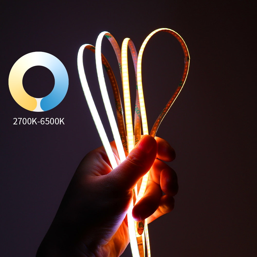 CCT Dimmable Bicolor LED COB Strip