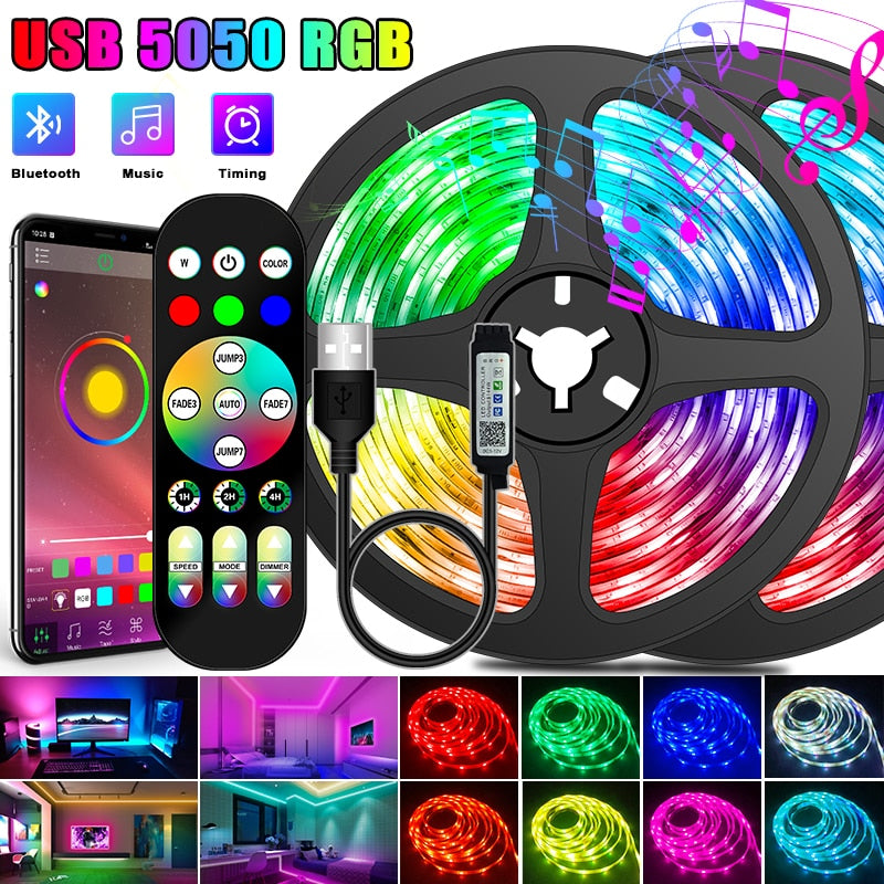 5050 LED Strip Lights Bluetooth USB SMD For Room Decoration TV BackLight