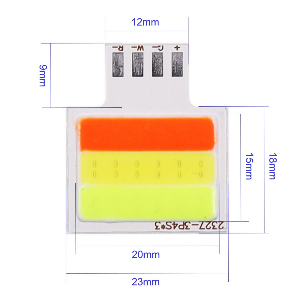 3pieces 27x23mm RGW 3-color LED COB Light Chip