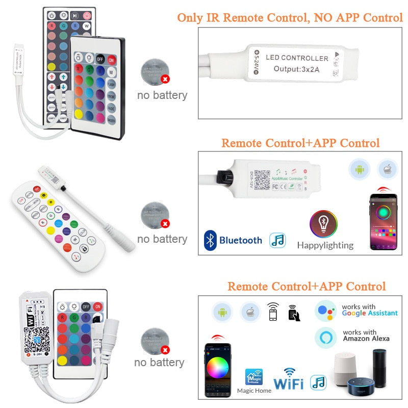 Led Lights Strips Bluetooth 15M 5050 Waterproof WIFI RGB