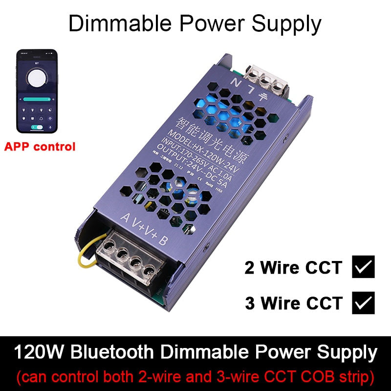 CCT Dimmable Bicolor LED COB Strip