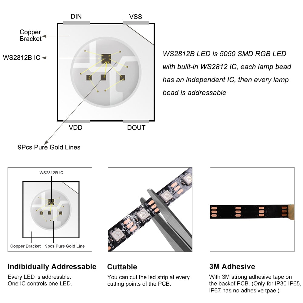 PCB Smart Dream Color RGB Led Tape