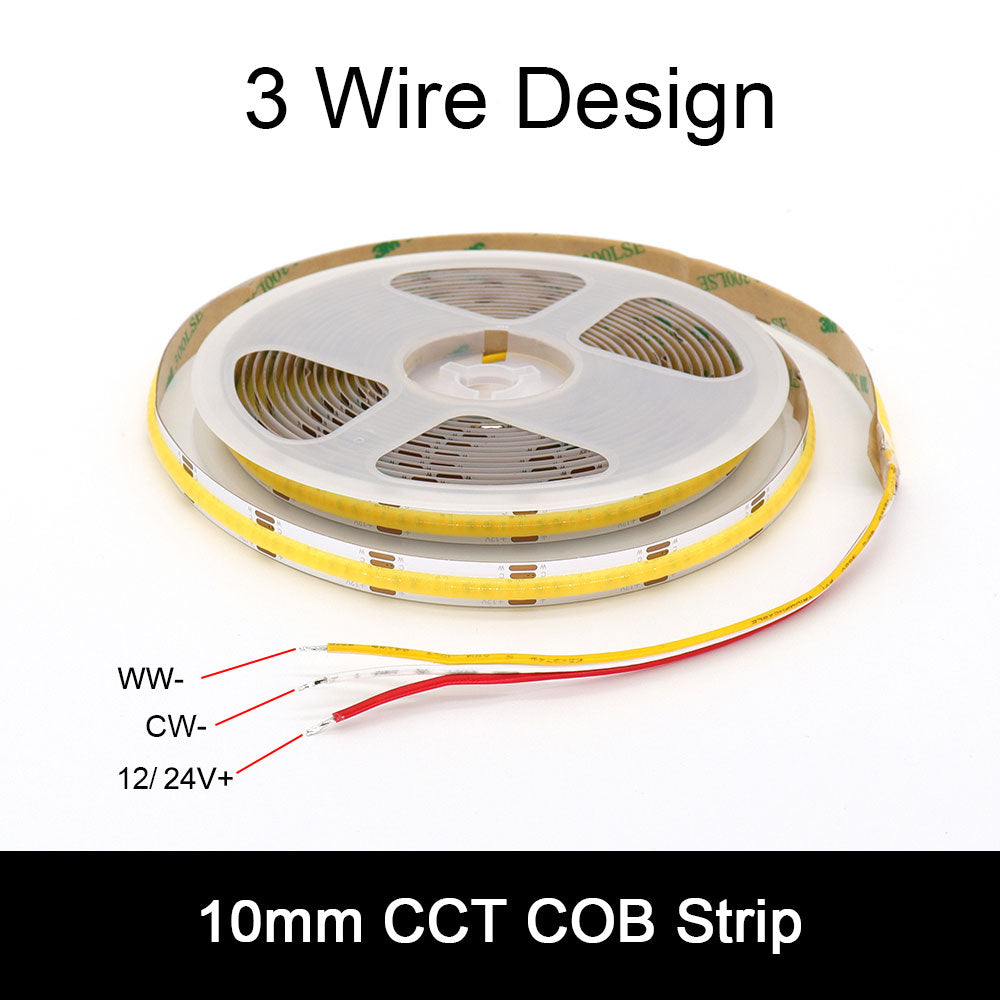 CCT Dimmable Bicolor LED COB Strip