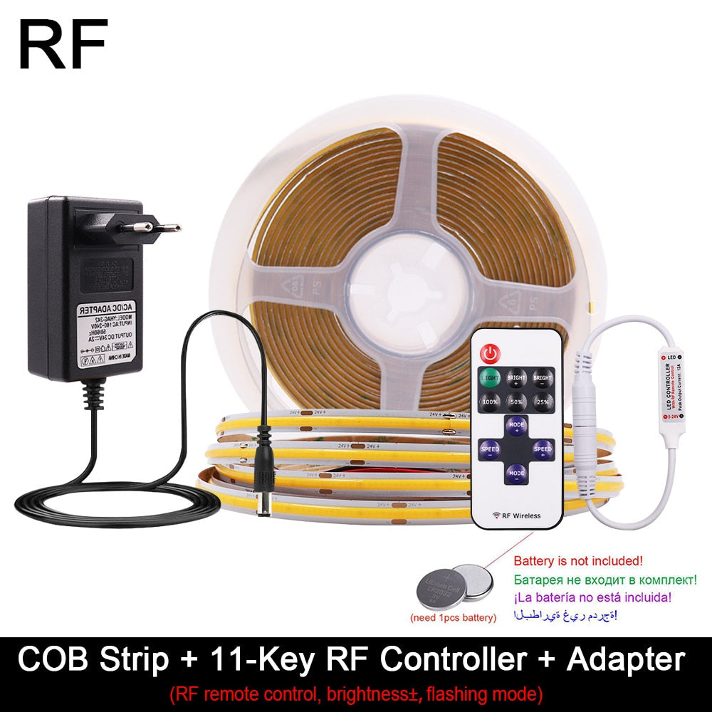 FOB COB LED Strip Light Kit with Power Supply