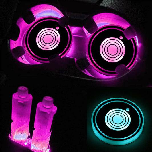 USB Charging Car Led Cup Holder Water Bottom Mat