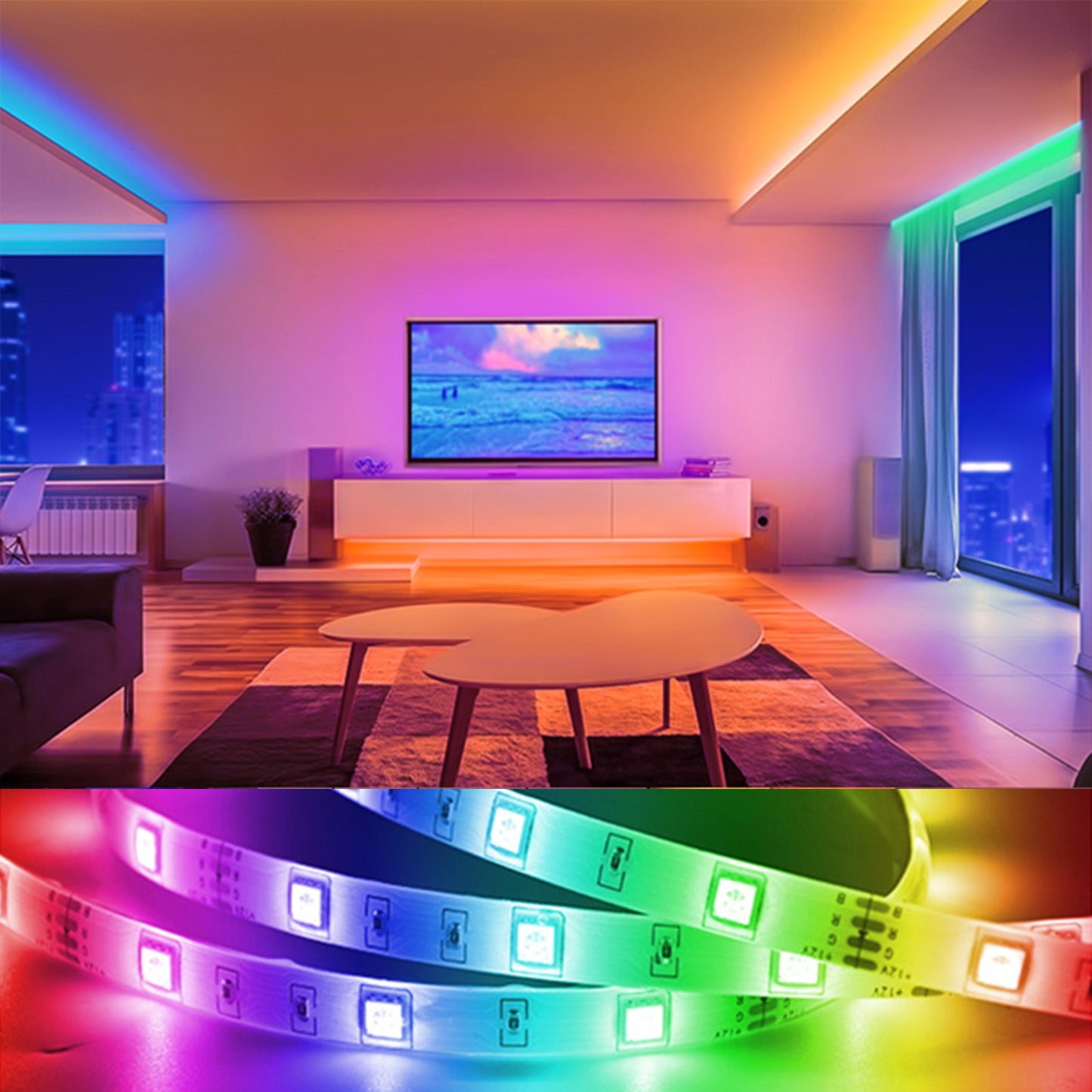 5M 5050 RGB SMD LED Waterproof Flexible Strip 300 LEDs + 44 Key IR Remote