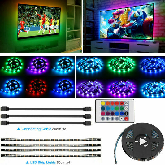 RGB LED Strip Background Light Remote Kit For TV Computer Lamp