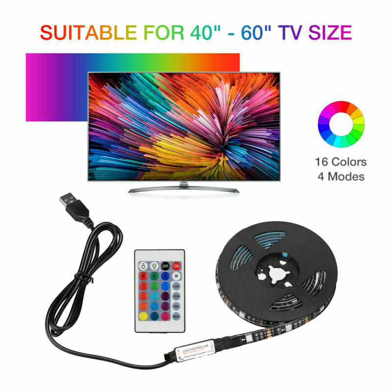 RGB LED Strip Background Light Remote Kit For TV Computer Lamp