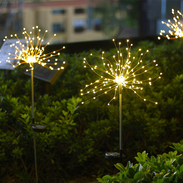 Solar Ground Plug Firework Light Led Copper Wire