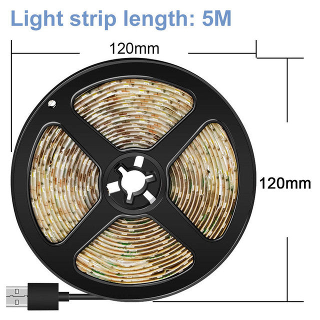 LED Strip 5V Flexible Tape 1M 2M 3M 4M 5M USB Light Strips