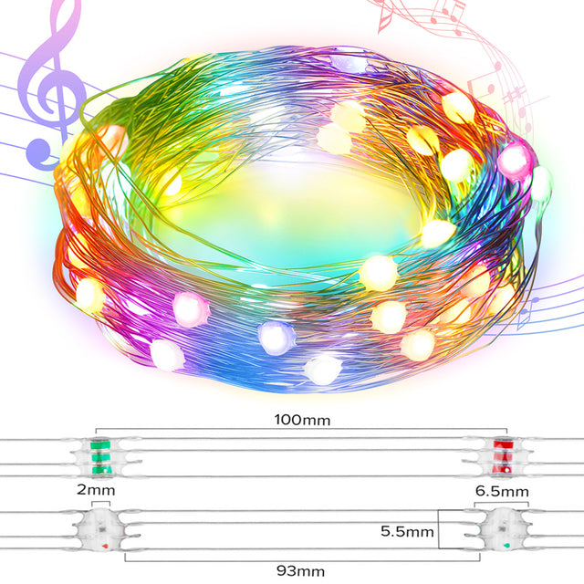 Music Christmas Lights String RGBIC LED Lighting Addressable