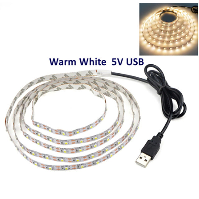 LED Strips White Warm White Tira LED Strip Light TV Background Lighting Tape Home