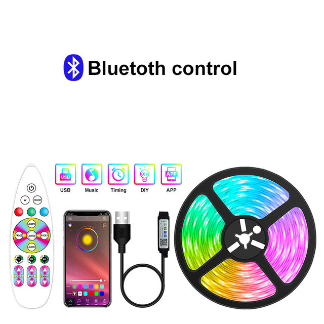 USB Led Strip Lights Flexible Lamp 5V Bluetooth Phone Control For Room TV