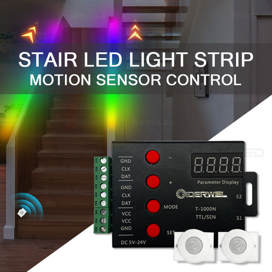 DIY Stair Light Strip Motion Sensor Dimming PIR Streamline