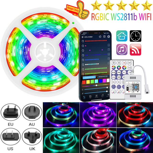 LED Strip Waterproof WiFi Alexa Smart Diode Gaming Lights Flexible Control