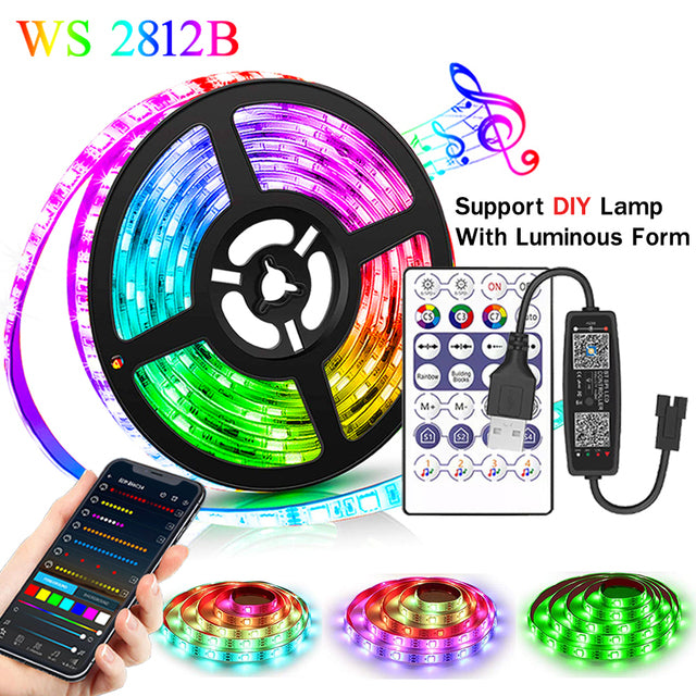 USB LED Strip Lights Bluetooth Control Flexible Lamp DC