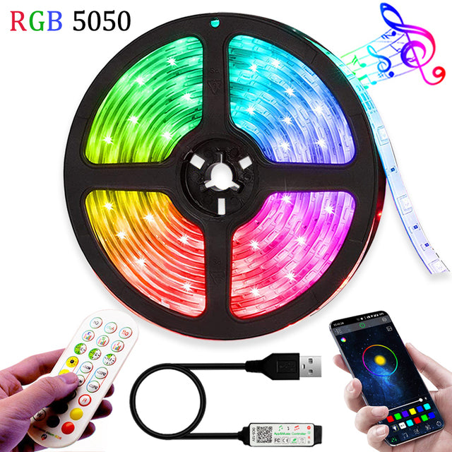 USB LED Strip Lights Bluetooth Control Flexible Lamp DC