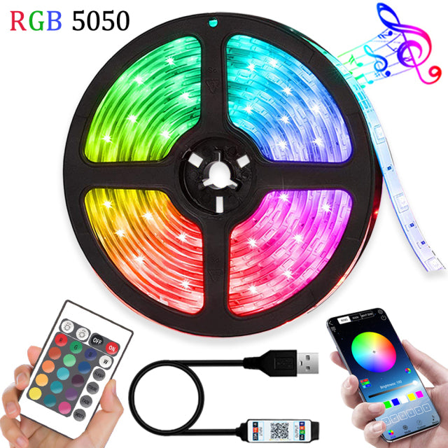 USB LED Strip Lights Bluetooth Control Flexible Lamp DC