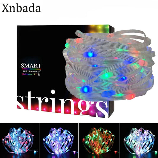 USB LED String Christmas Lights RGB Led Strip Bluetooth Music Full Color Addressable Individually