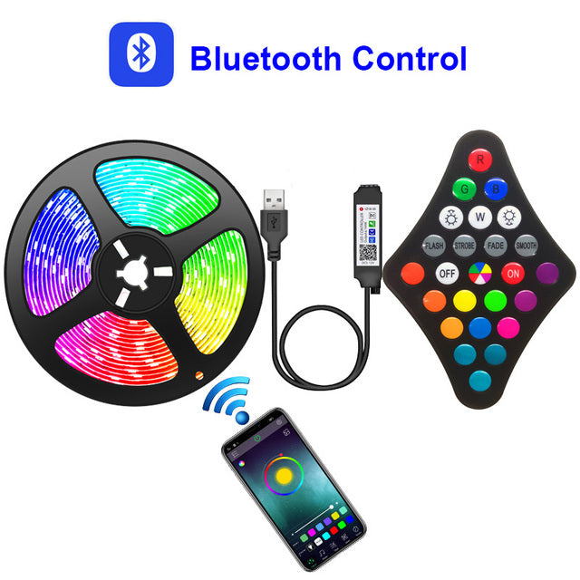 WIFI USB RGB LED Strip Lights Bluetooth Sync Music Tape Diode Luses LED Ribbon Neon Night