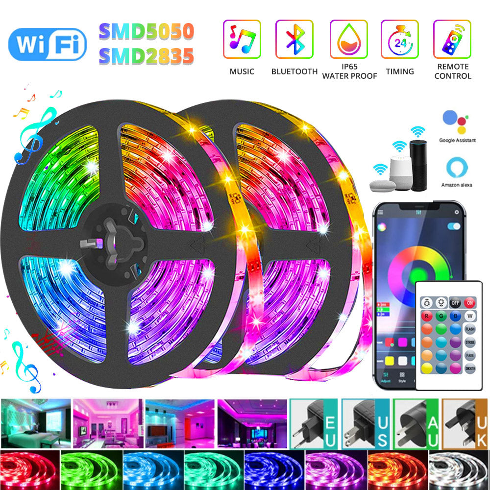 Led Strip Rom Bluetooth LED Light Strip with Remote Control APP TV Backlight Bedroom ...