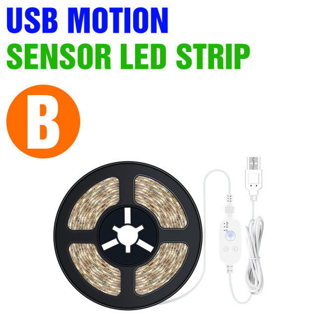 LED Strip With Motion Sensor Kitchen Cabinet Lamp Tape Led Lights