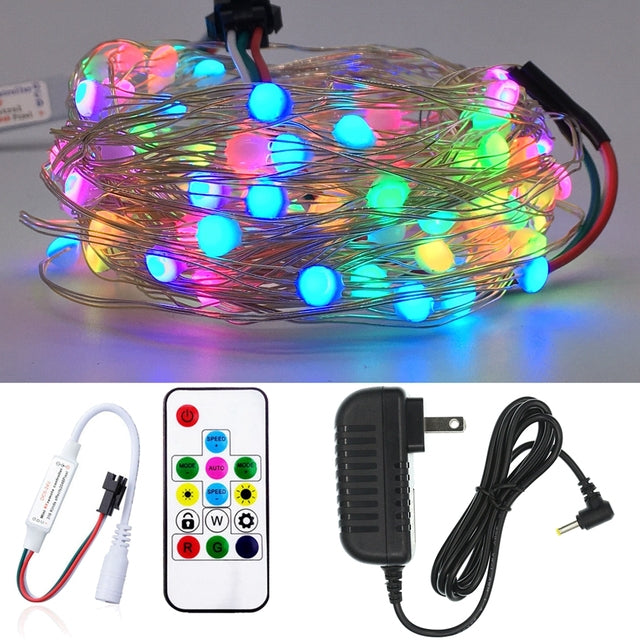 LED String Christmas Lights for Bedroom Led Light Bluetooth Full Color Addressable Individually