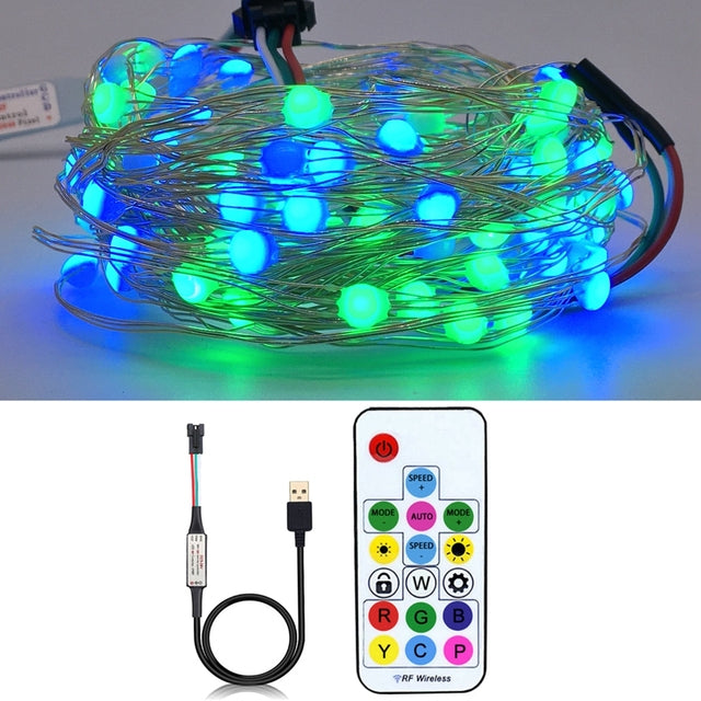 LED String Christmas Lights for Bedroom Led Light Bluetooth Full Color Addressable Individually