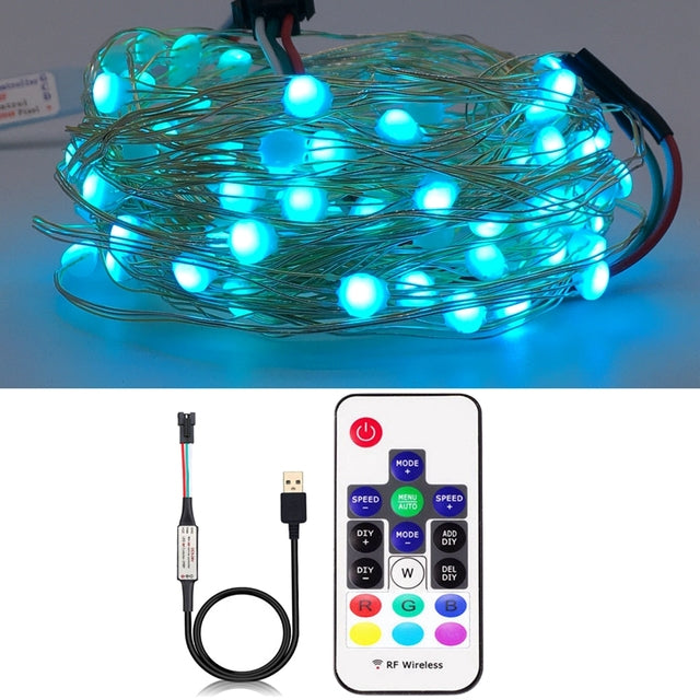 LED String Christmas Lights for Bedroom Led Light Bluetooth Full Color Addressable Individually