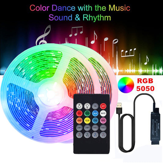 LED Strip Light Colorful RGB TV Flexible Background Music Sound Control Light