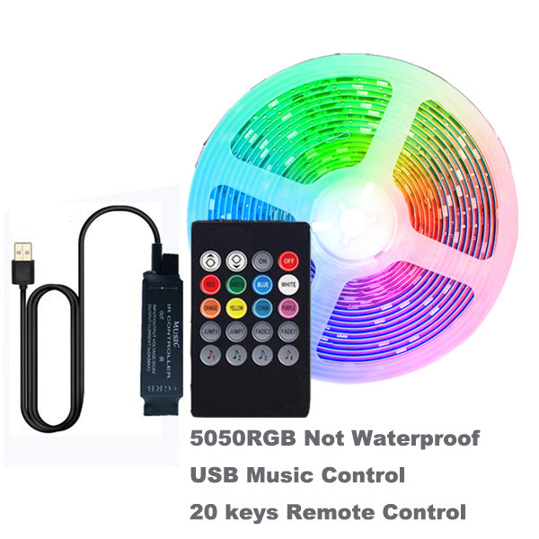 LED Strip Light Colorful RGB TV Flexible Background Music Sound Control Light