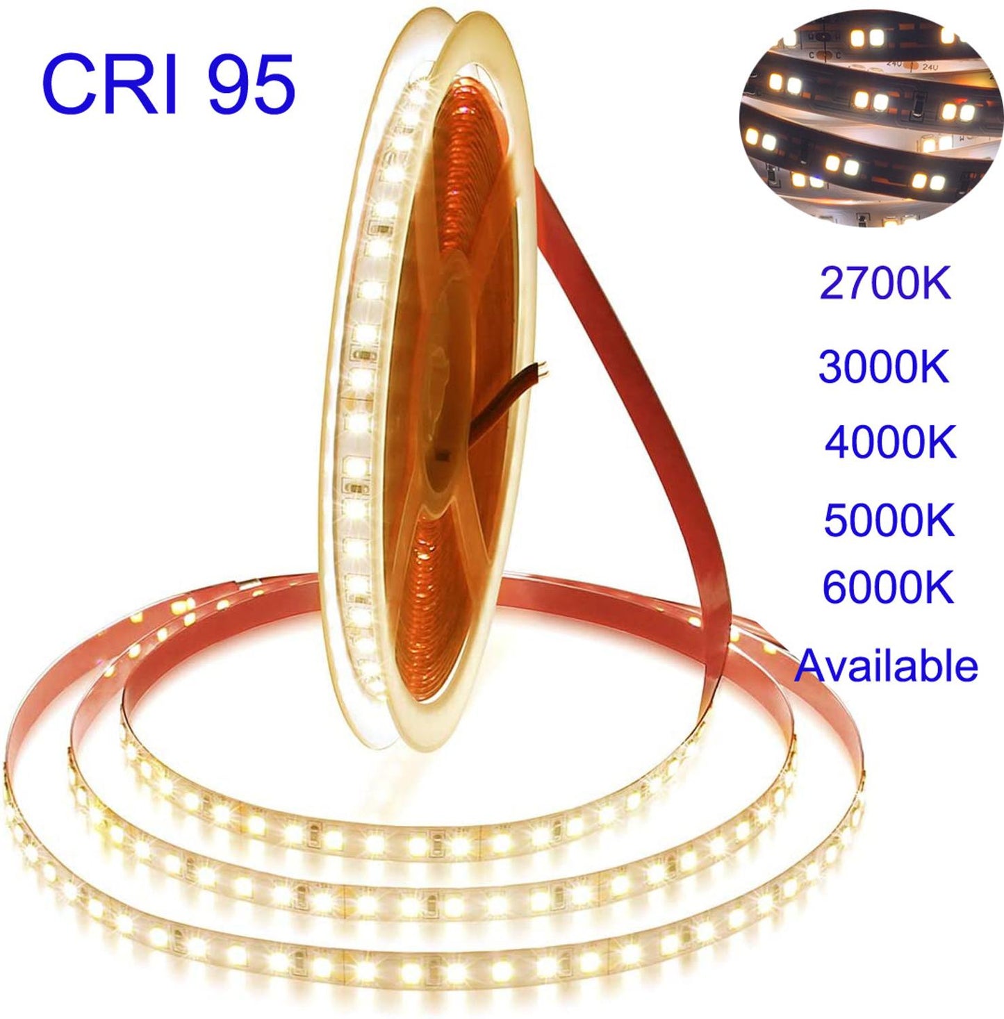 LED Strip Light DC 12V 2835 LED Warm White Nature White