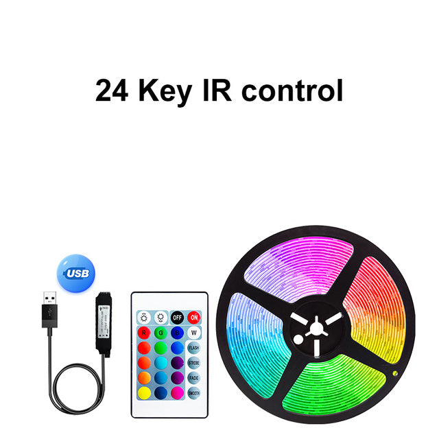 Bluetooth USB RGB Lights Flexible LED Lamp Tape Ribbon RGB TV Desktop Screen