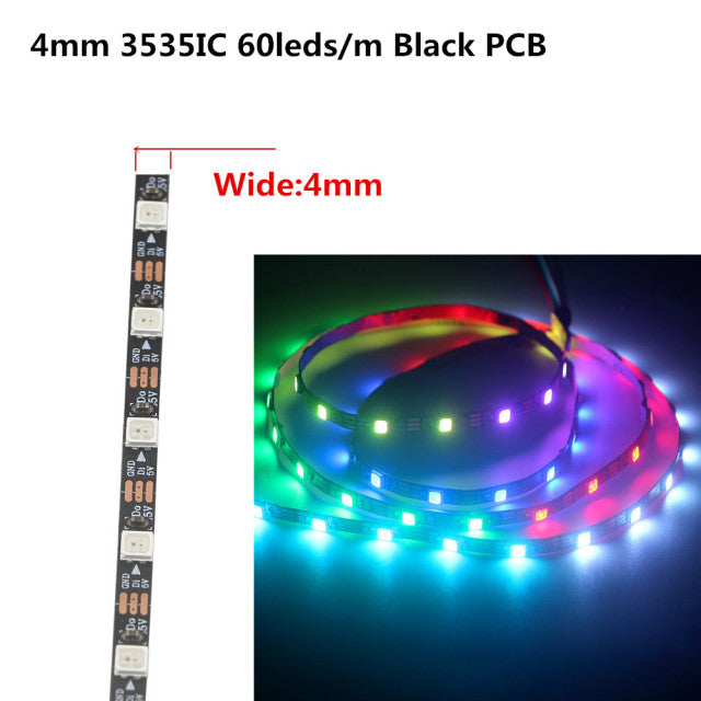 Addressable White Black PCB LED Strip
