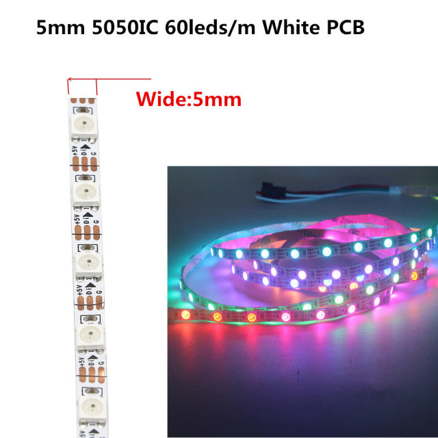 Addressable White Black PCB LED Strip