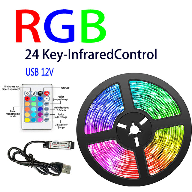 LED Strip RGB USB Bluetooth IR Control Lighing Flexible