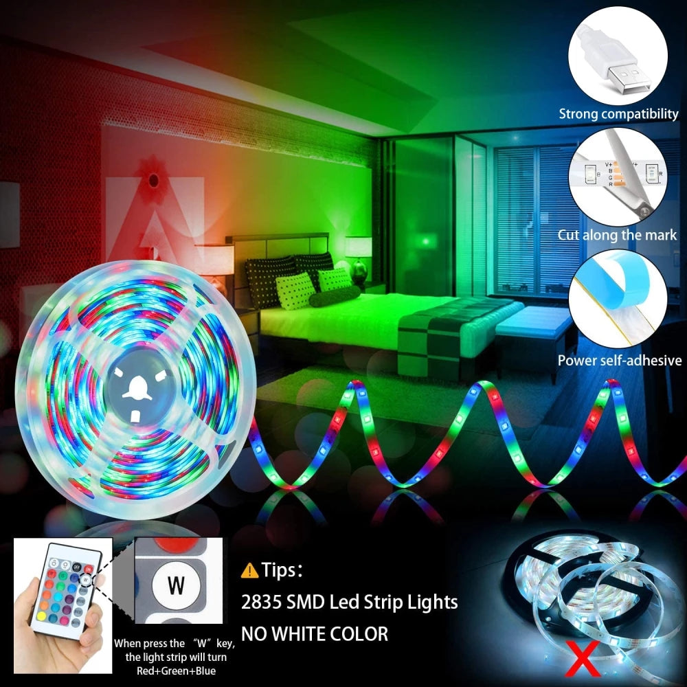 LED Strip Lights RGB USB Bluetooth Flexible Lamp Tape Ribbon